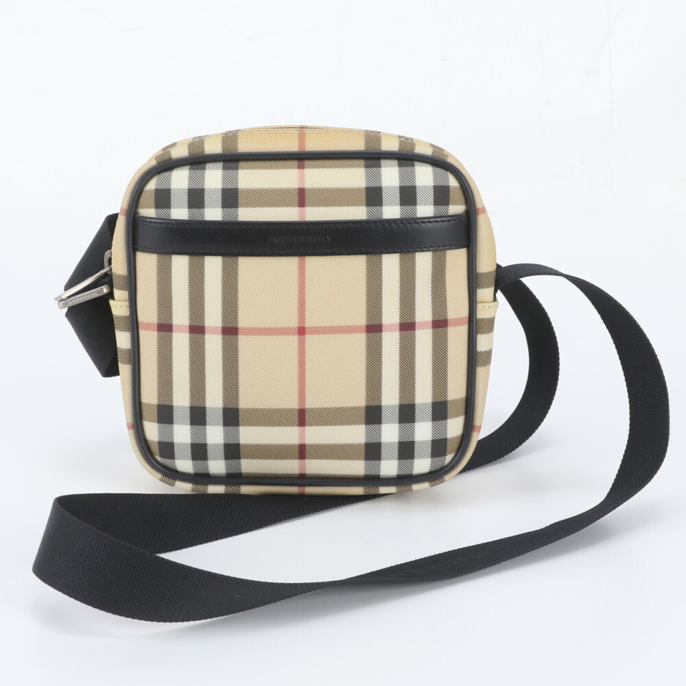 Burberry Nova Check Leather Shoulder Bag, Crossbody Handbag, Tote Bag for Women